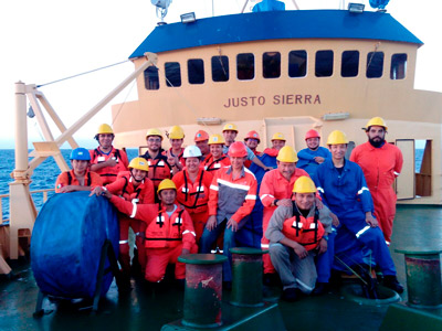 Tripulacion del buque oceanografico Justo Sierra de la UNAM 3