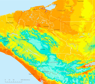 mapa temperatura centrogeo sur mexico