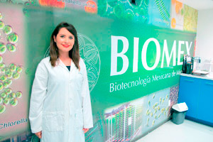 Jade Esmeralda Nunez Echevarria coordinadora del Laboratorio de Microbiologia y Biotecnologia algal de BIOMEX 2